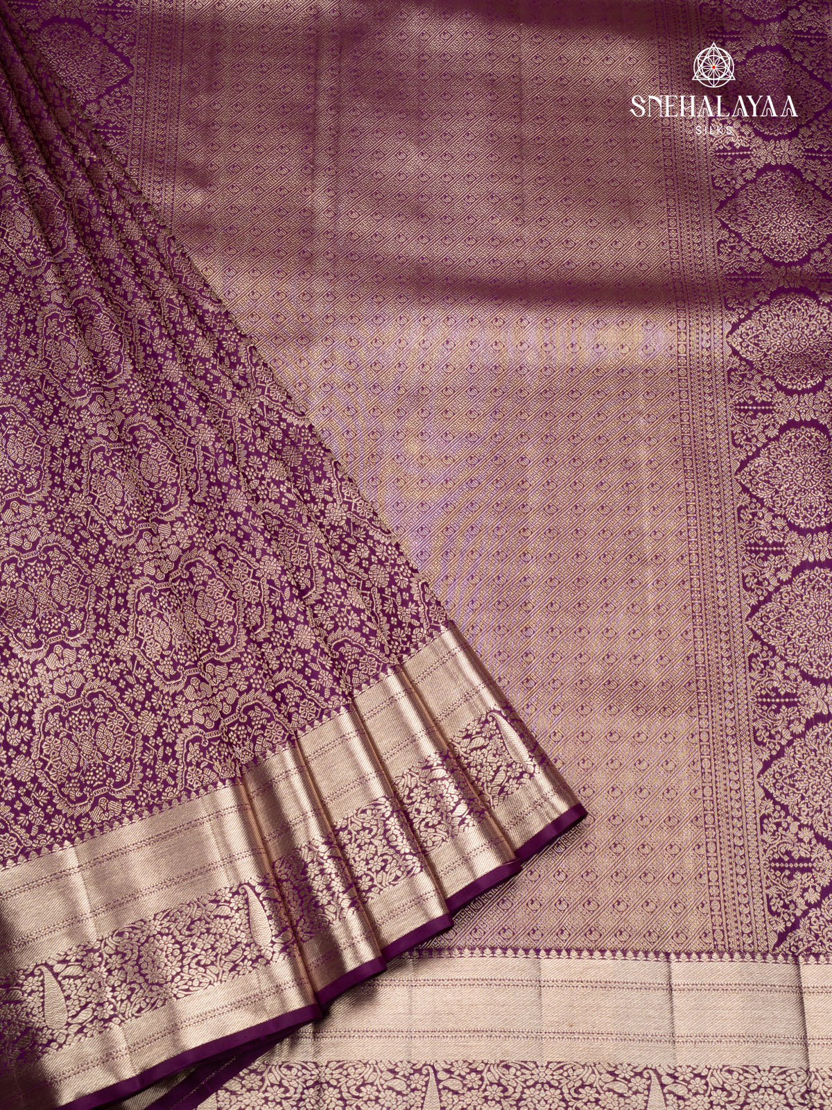 Violet Kanjivaram Silk Saree