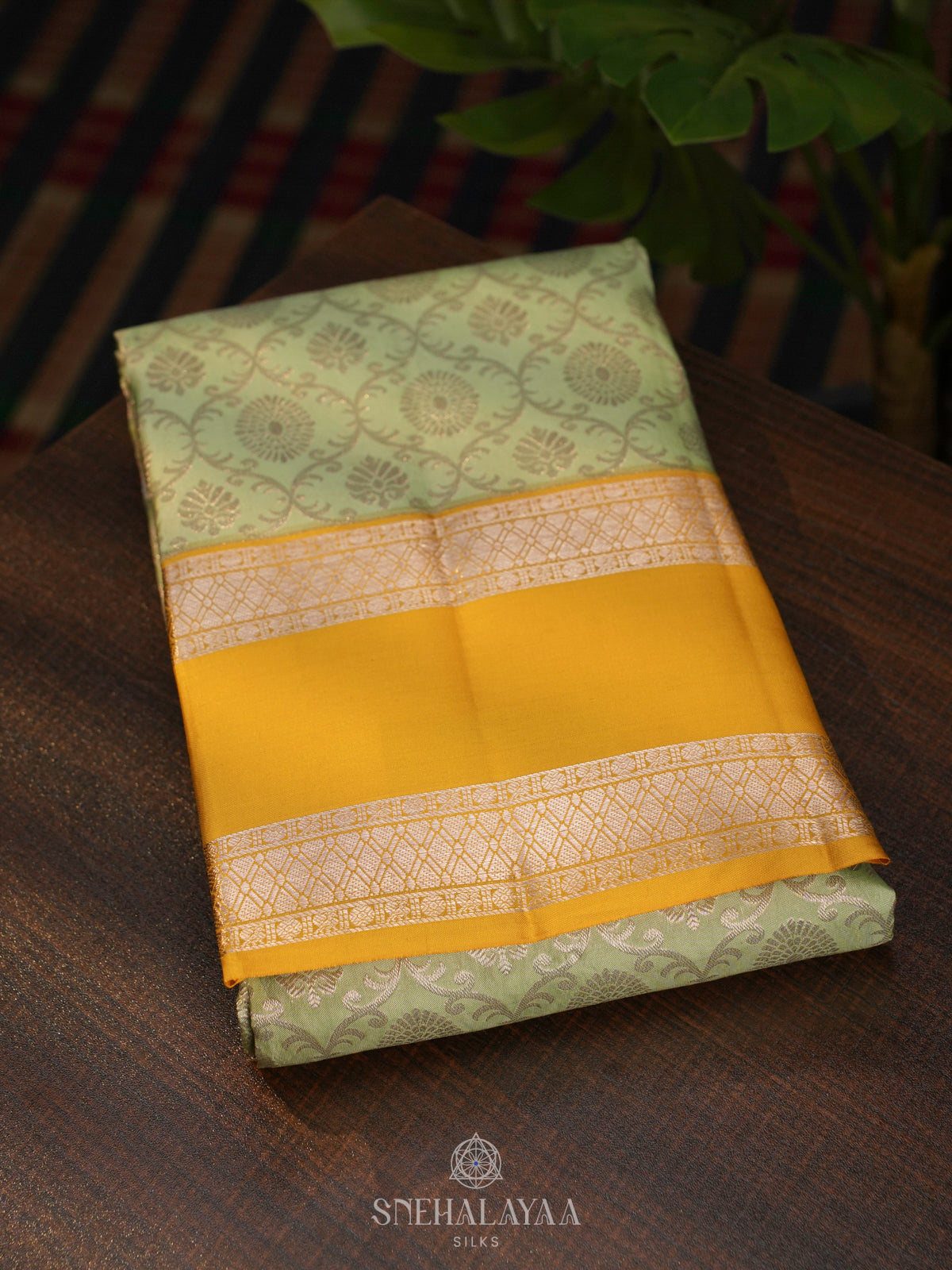Pista Green Kanjivaram Silk Saree