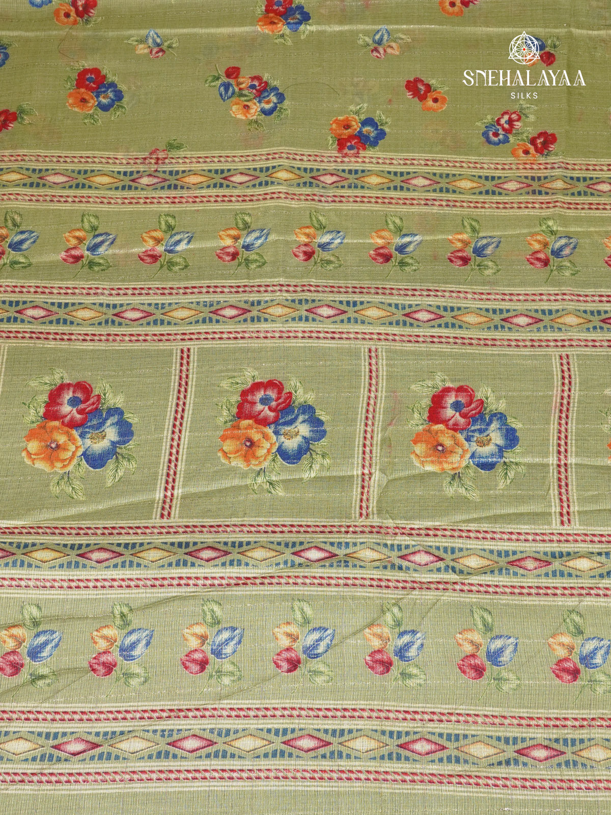 Olive Green Dola Silk Saree