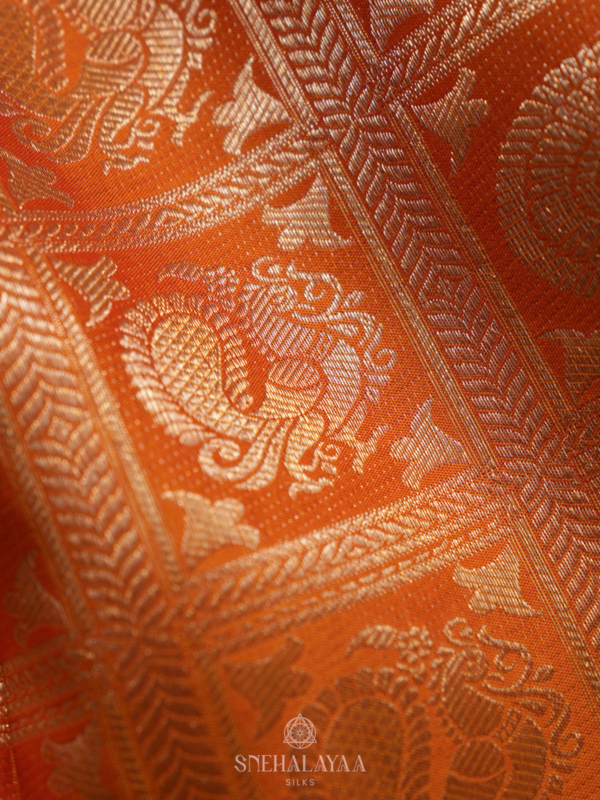 Orange Kanjivaram Silk Saree