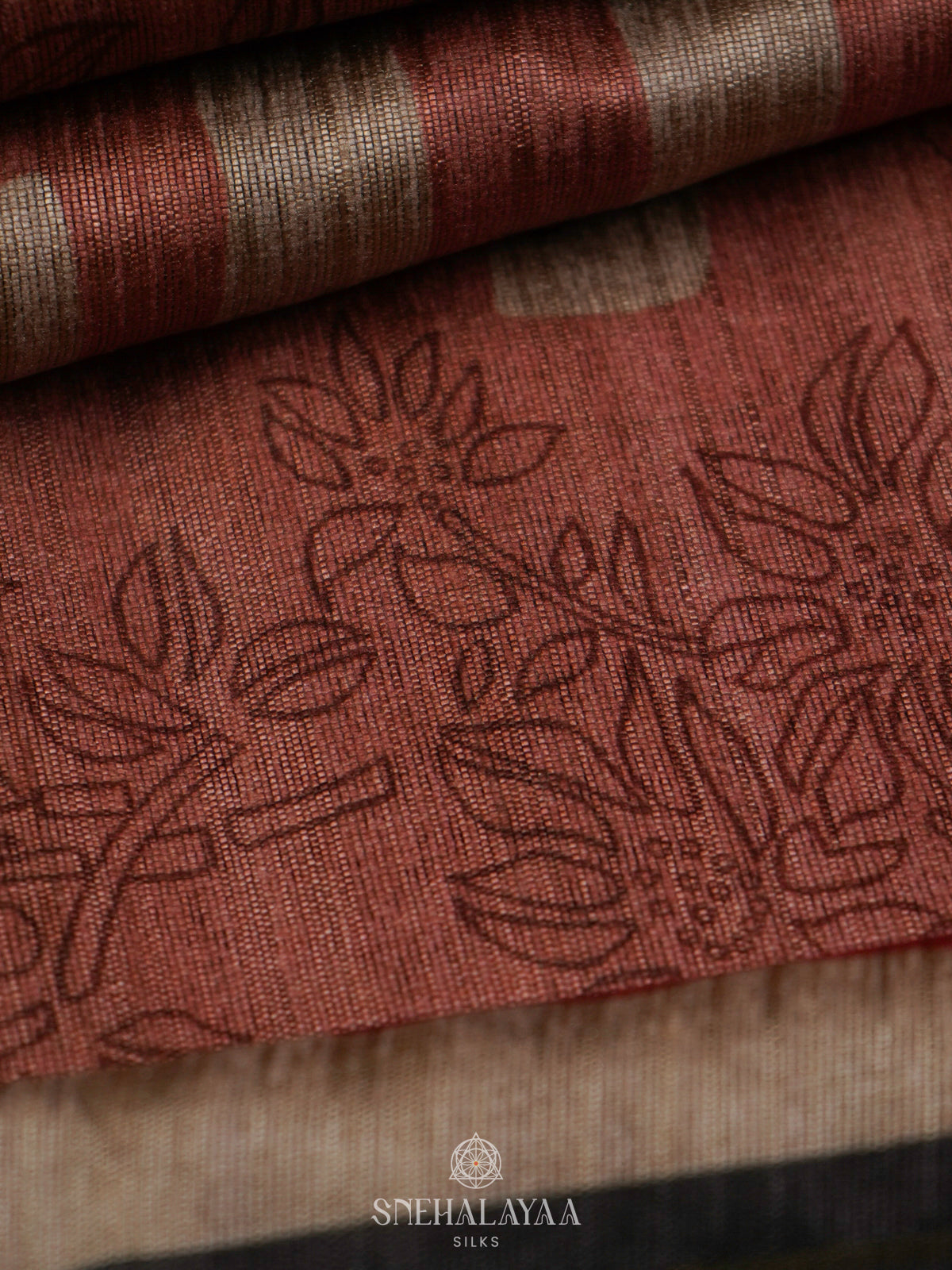 Maroon Jute Saree