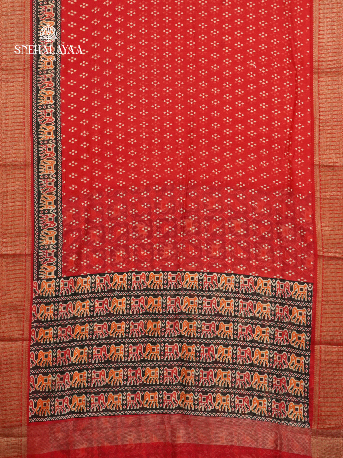 Red Chanderi Saree