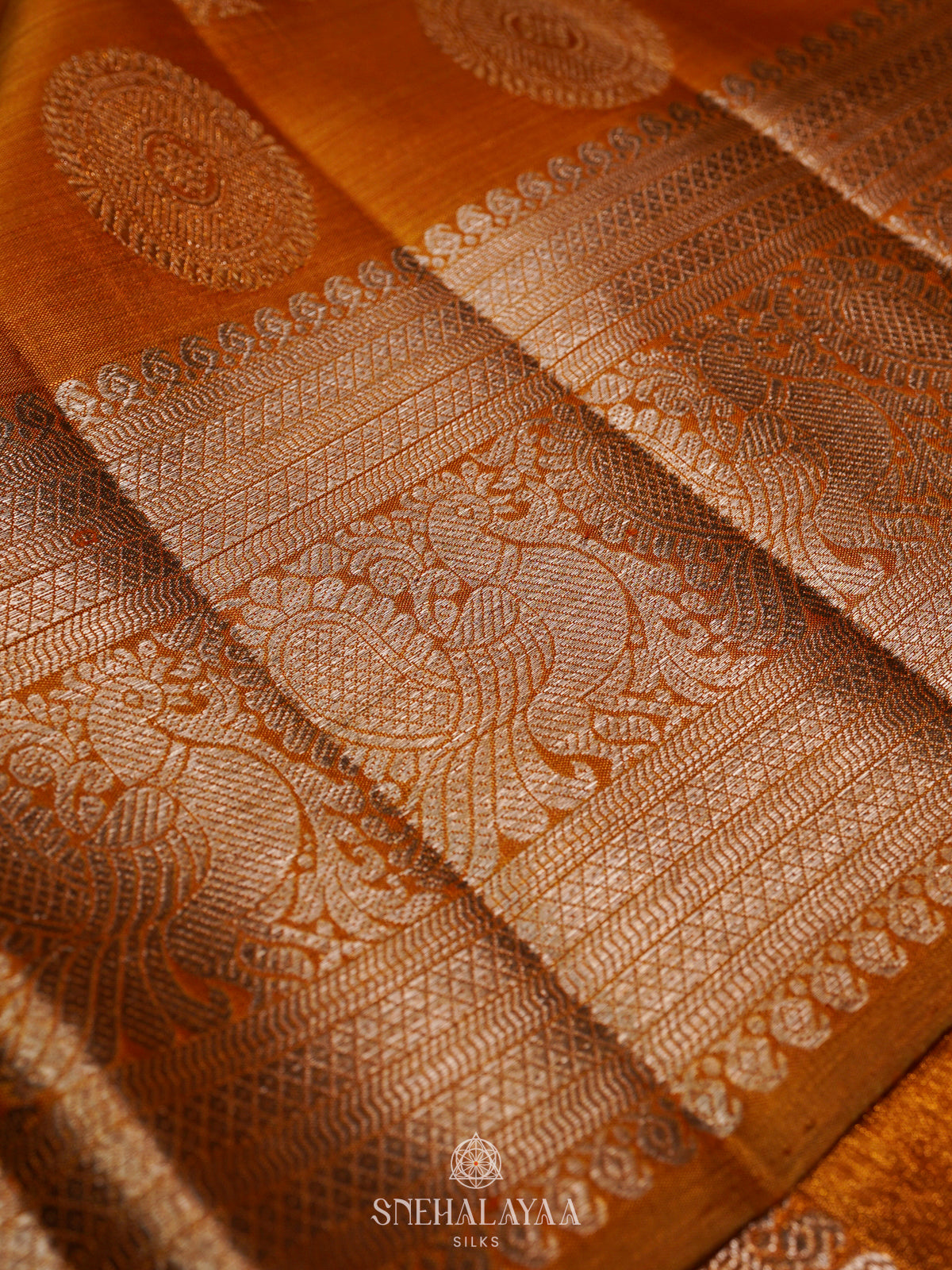 Orange Kanjivaram Silk Saree
