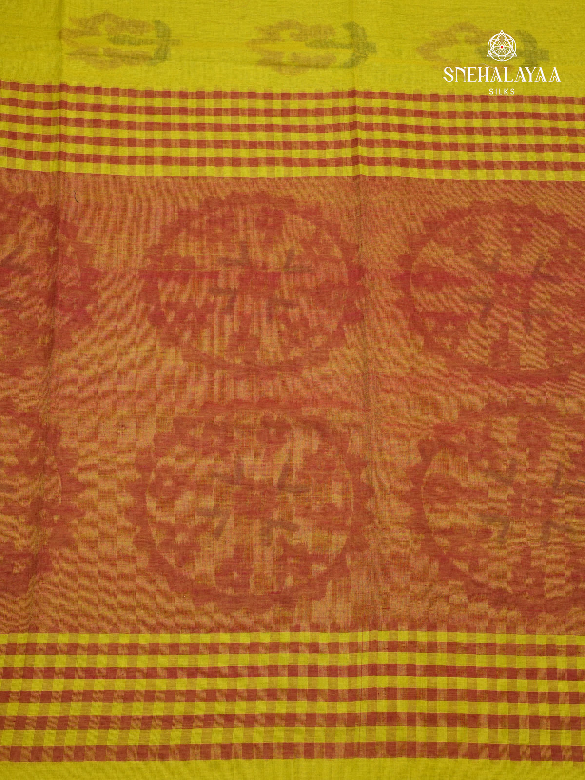 Lime Green Khadi Cotton Saree