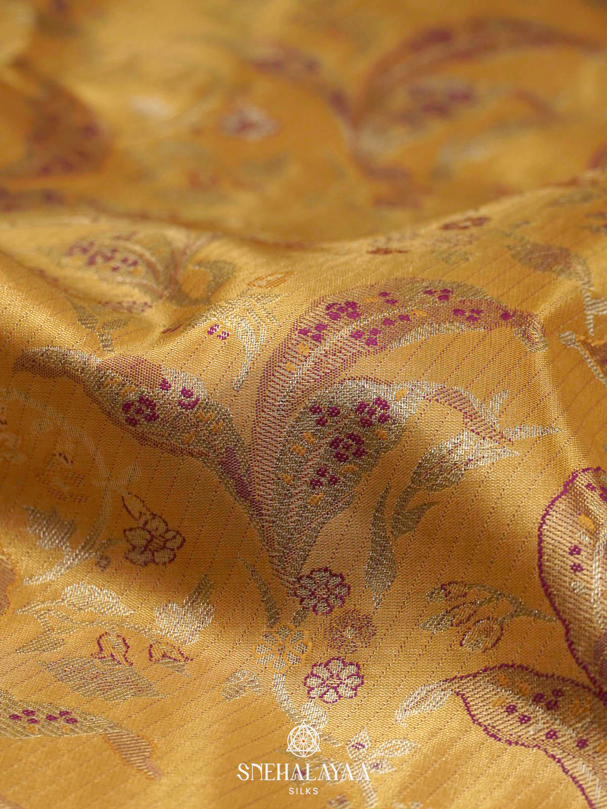 Yellow Art Silk Saree