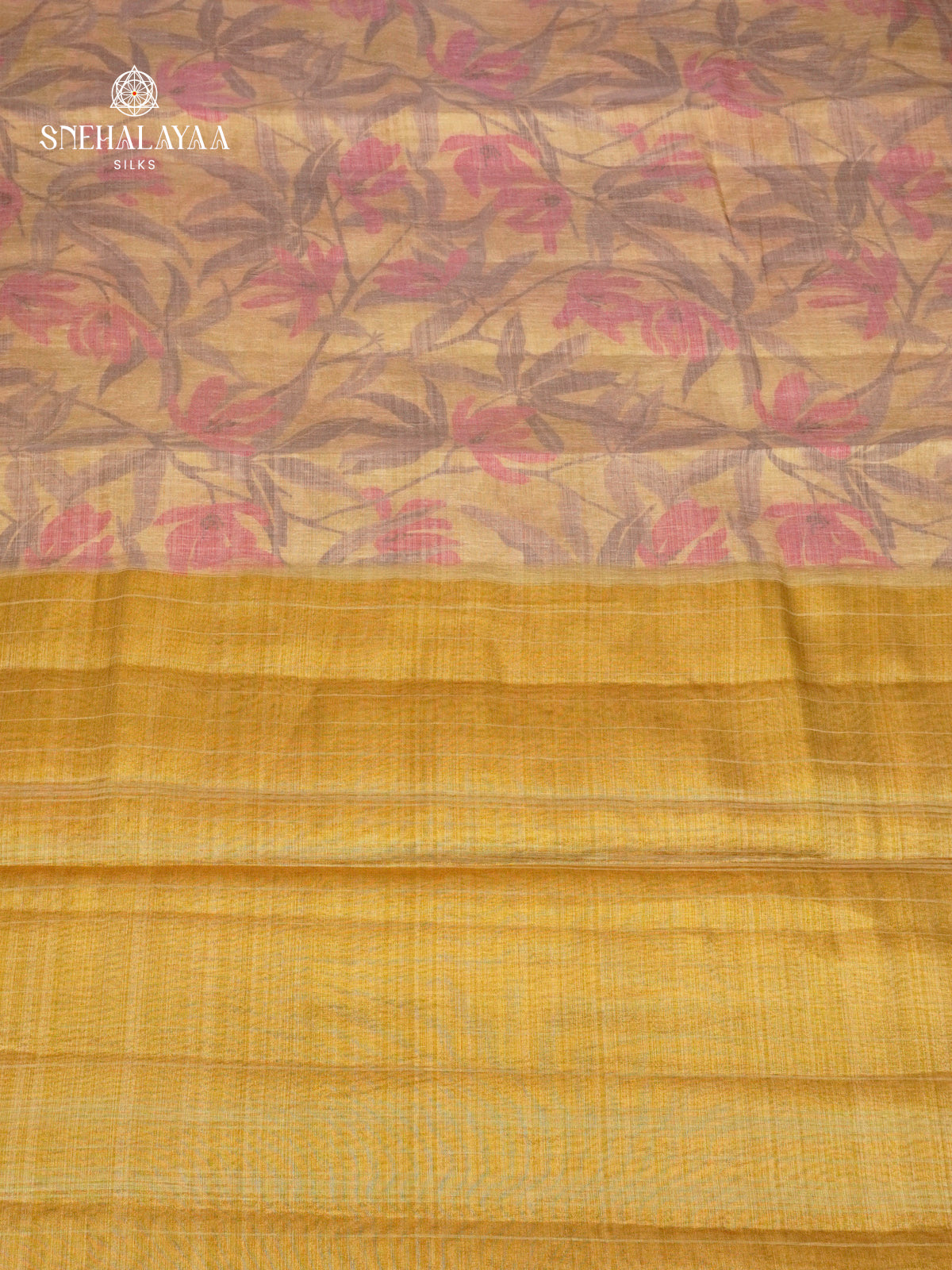 Pale Orange Linen Tissue Saree