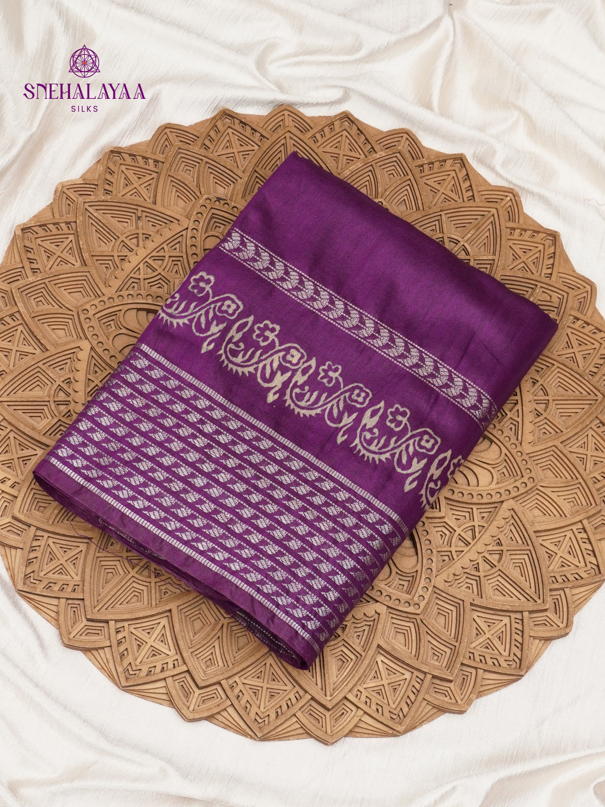 Purple Bamboo Silk Saree
