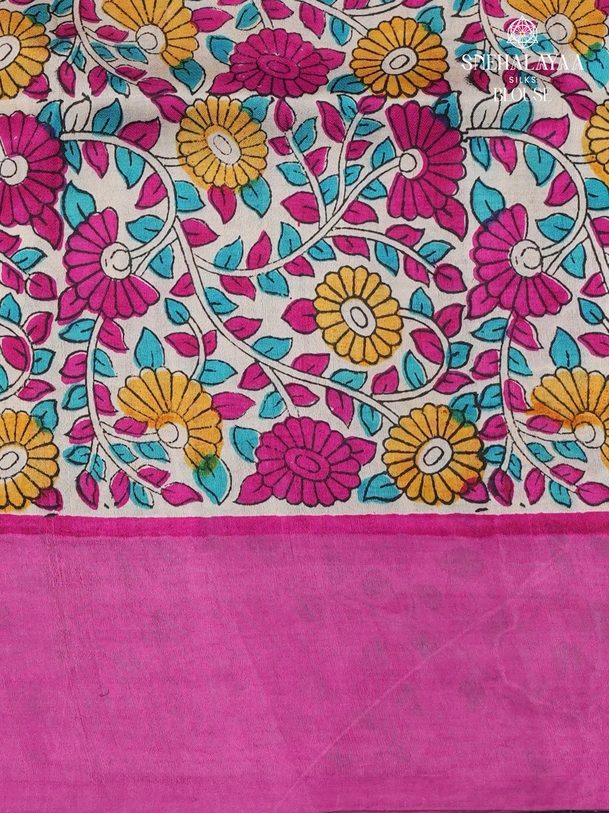 Beige Tussar Silk Saree