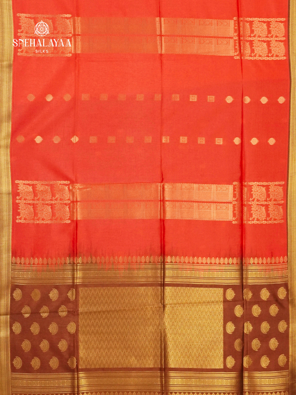 Rust Orange Jute Saree