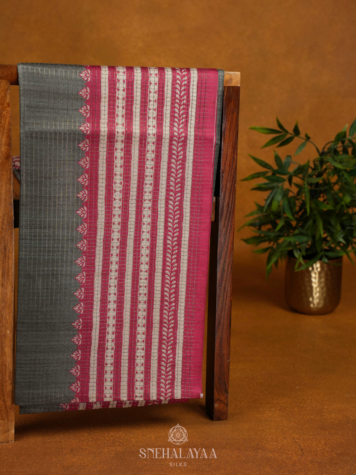 Grey Tussar Saree