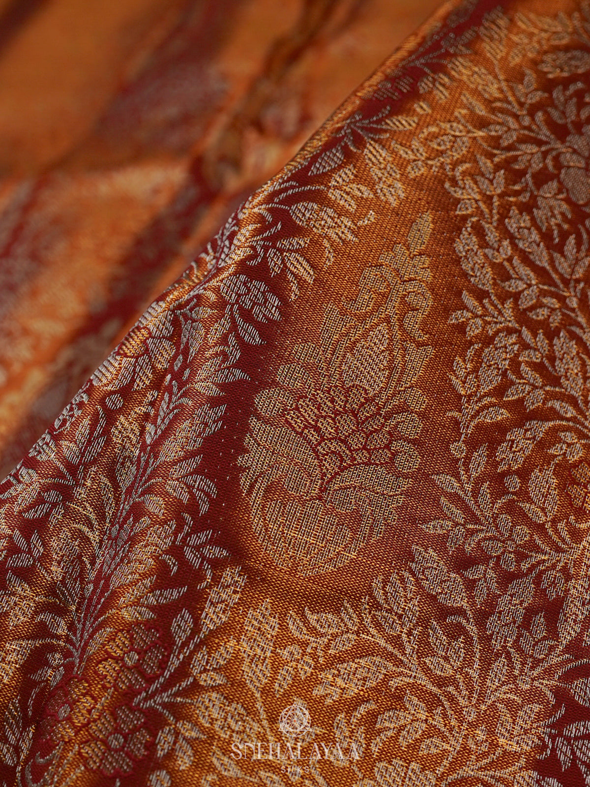Golden Kanjivaram Silk Saree
