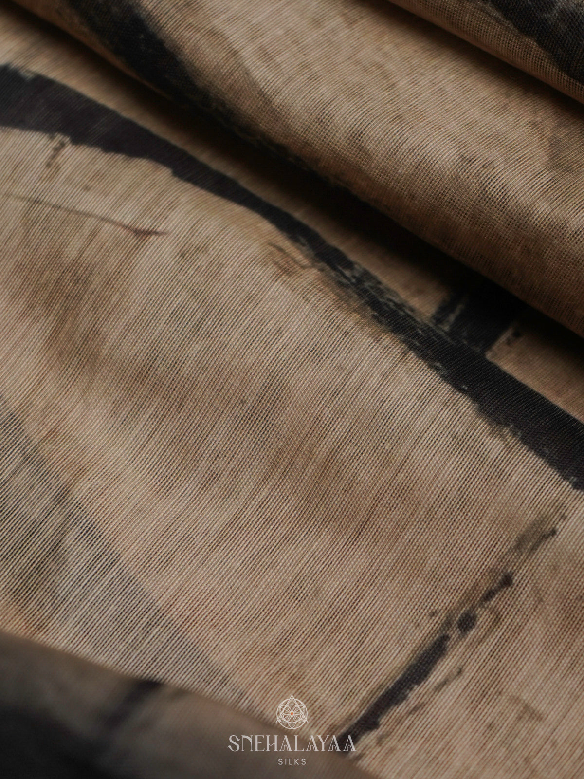 Beige Linen Embroidery Saree