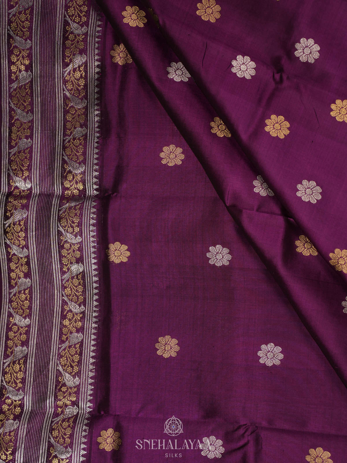 Burgundy Venkatagiri Silk Saree