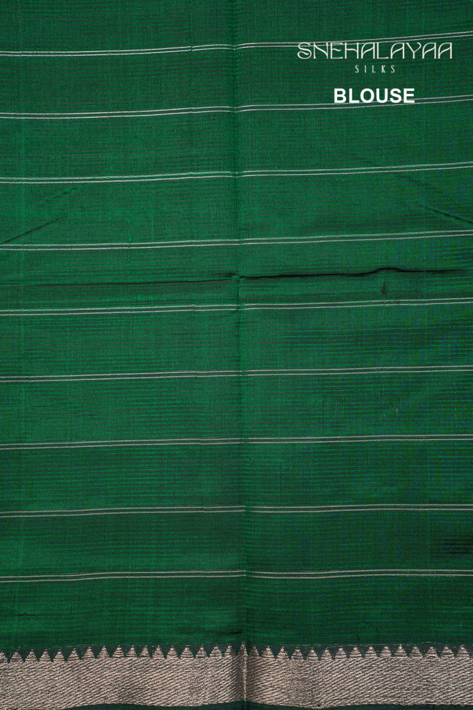 Bottle Green Mangalgiri Silk Saree