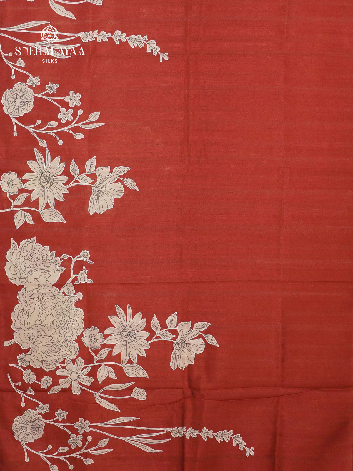 Maroon Raw Silk Embroidery Saree