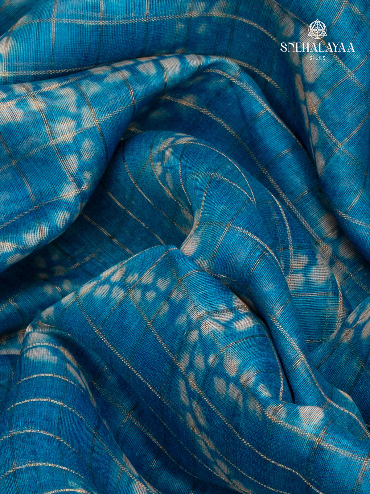 Blue Madhubani Saree