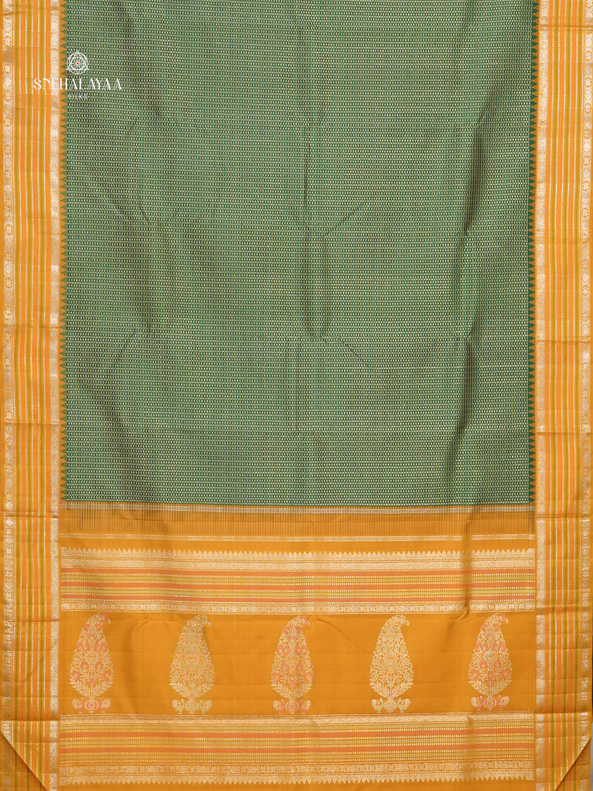 Bottle Green Kanjivaram Silk Saree