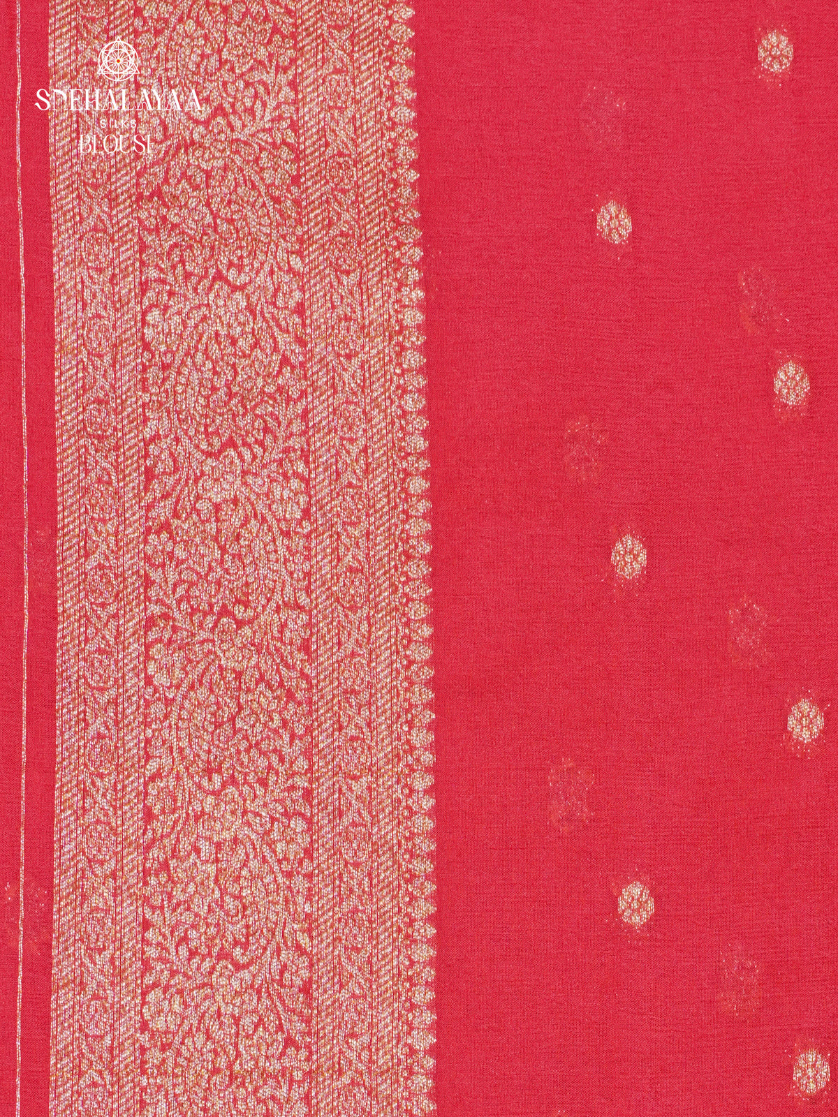 Rani Pink Banaras Crepe Silk Saree