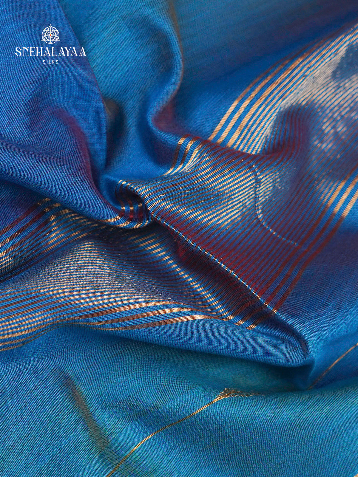 Sky Blue Maheshwari Silk Cotton Saree