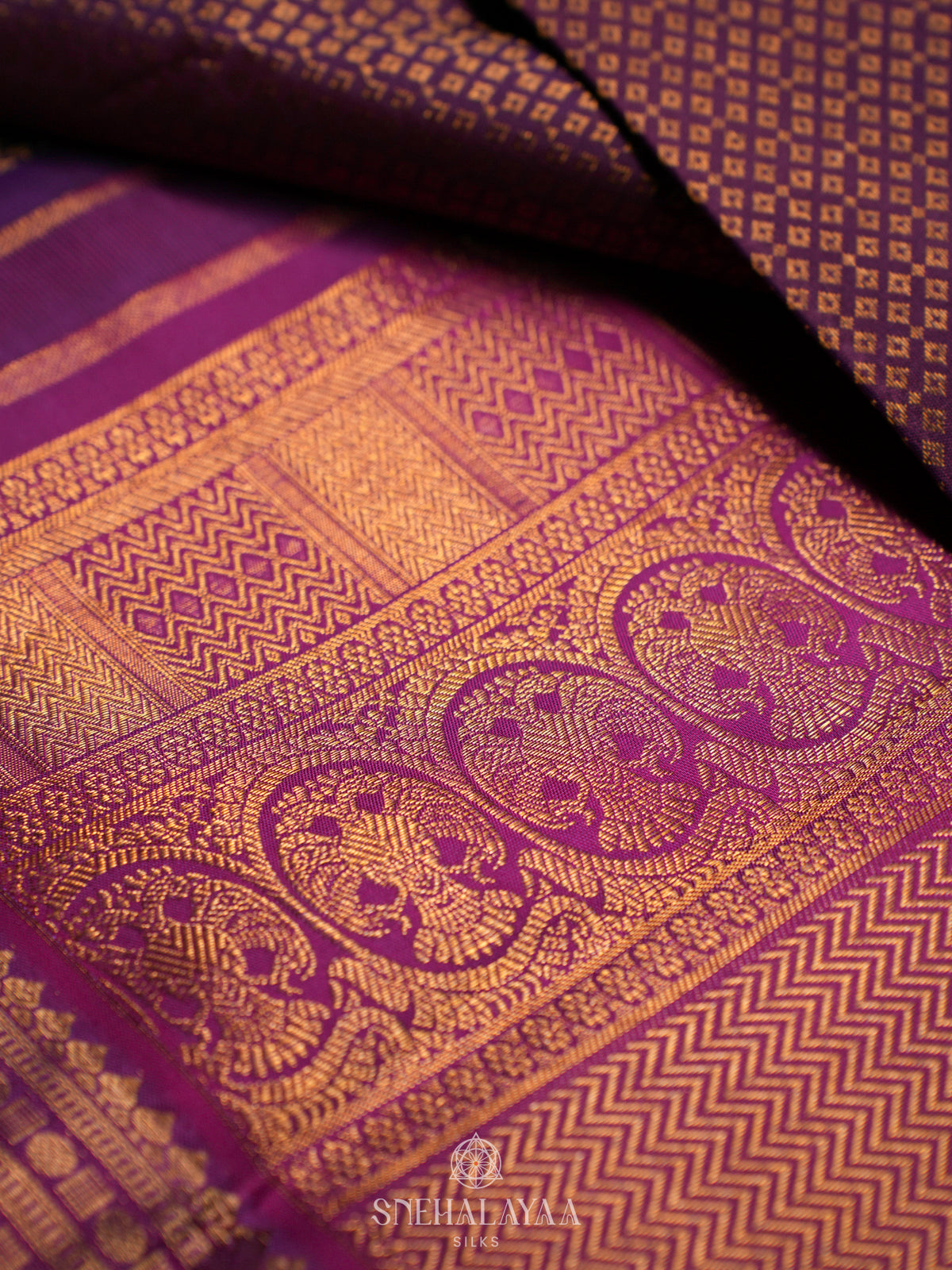 Purple Kanjivaram Silk Saree