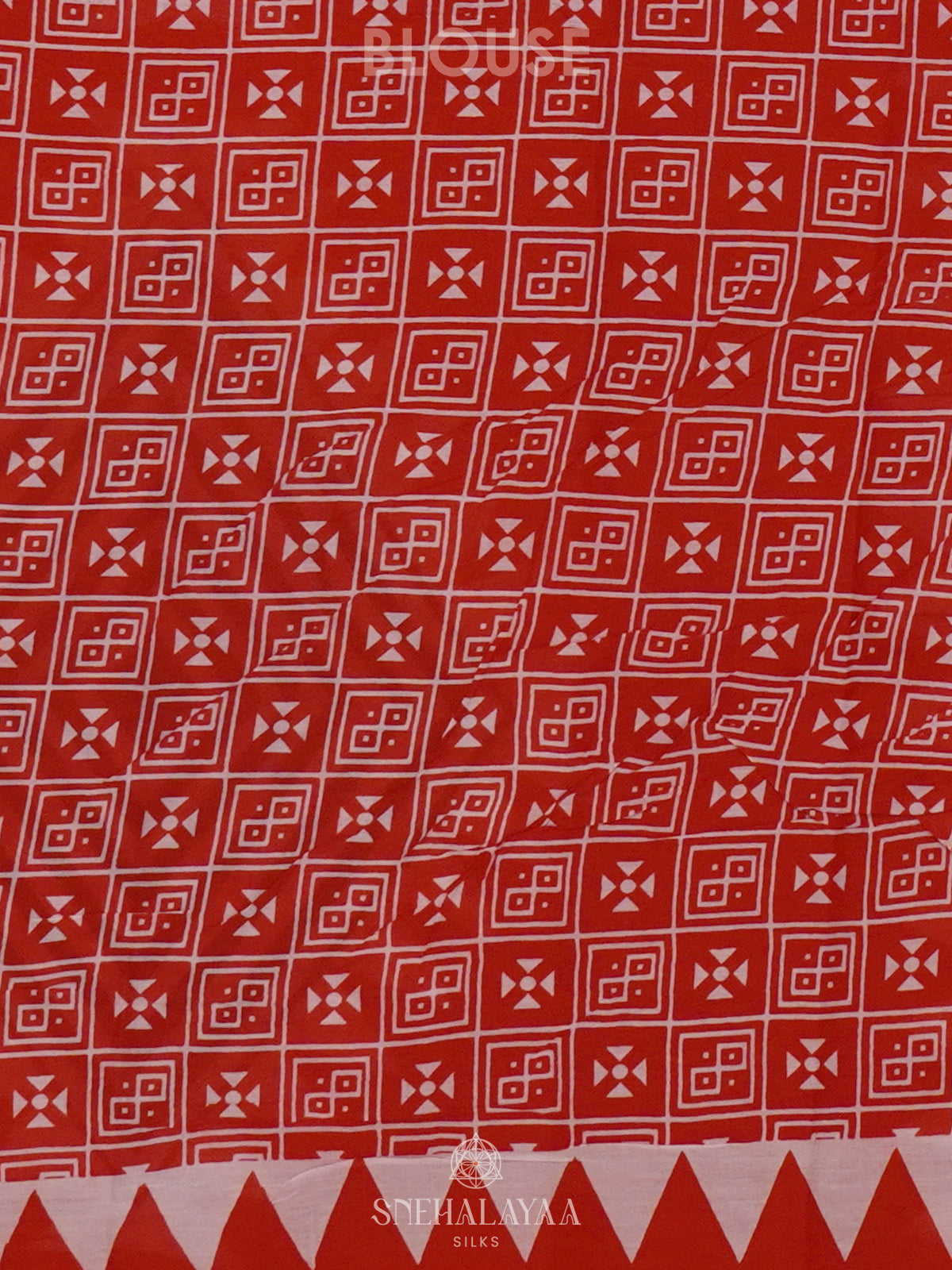 Red Jaipur Cotton Saree