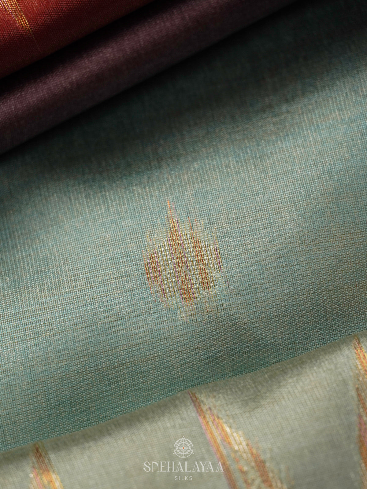 Teal Jute Saree