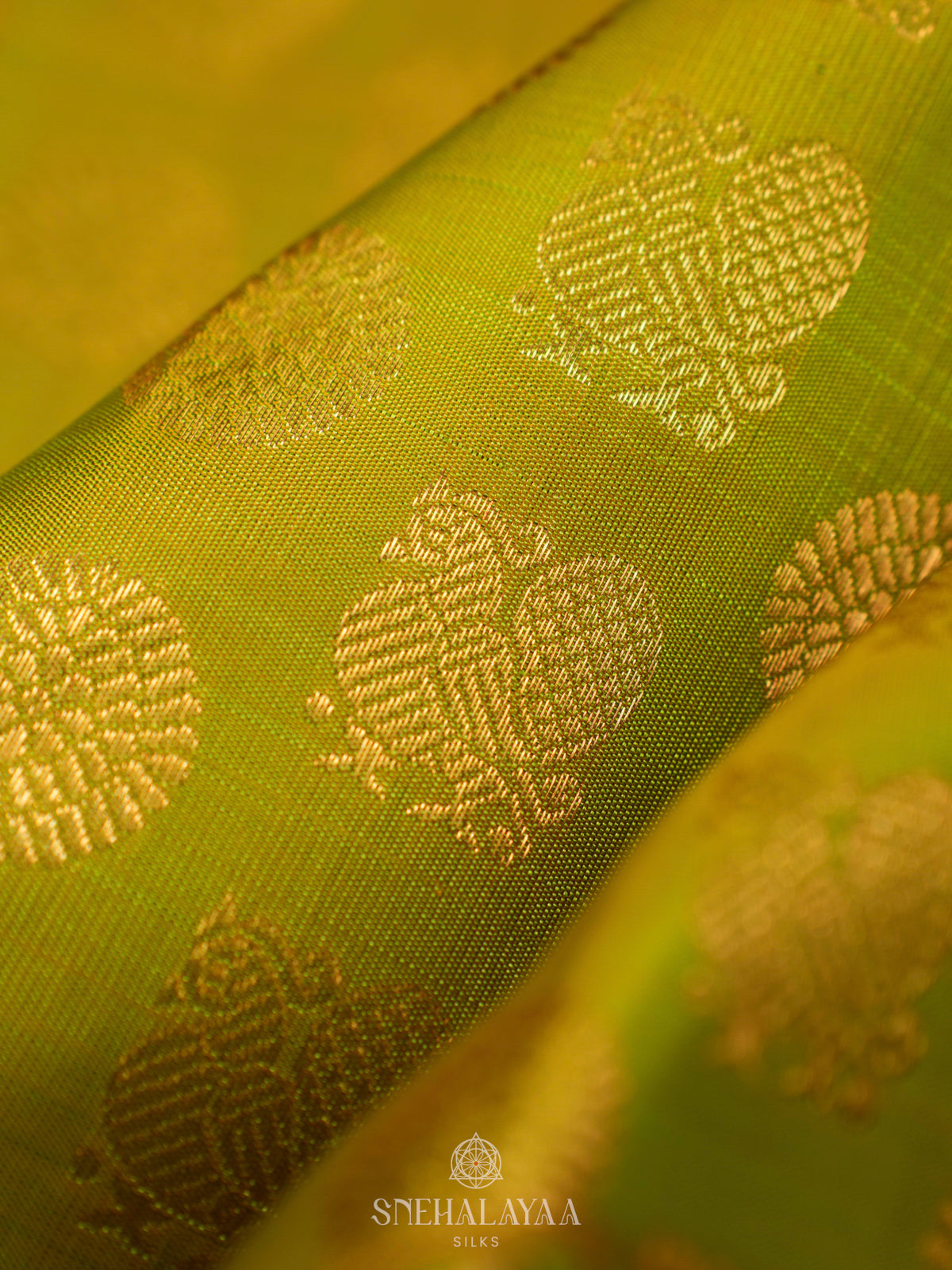Lime Green Kanjivaram Silk Saree