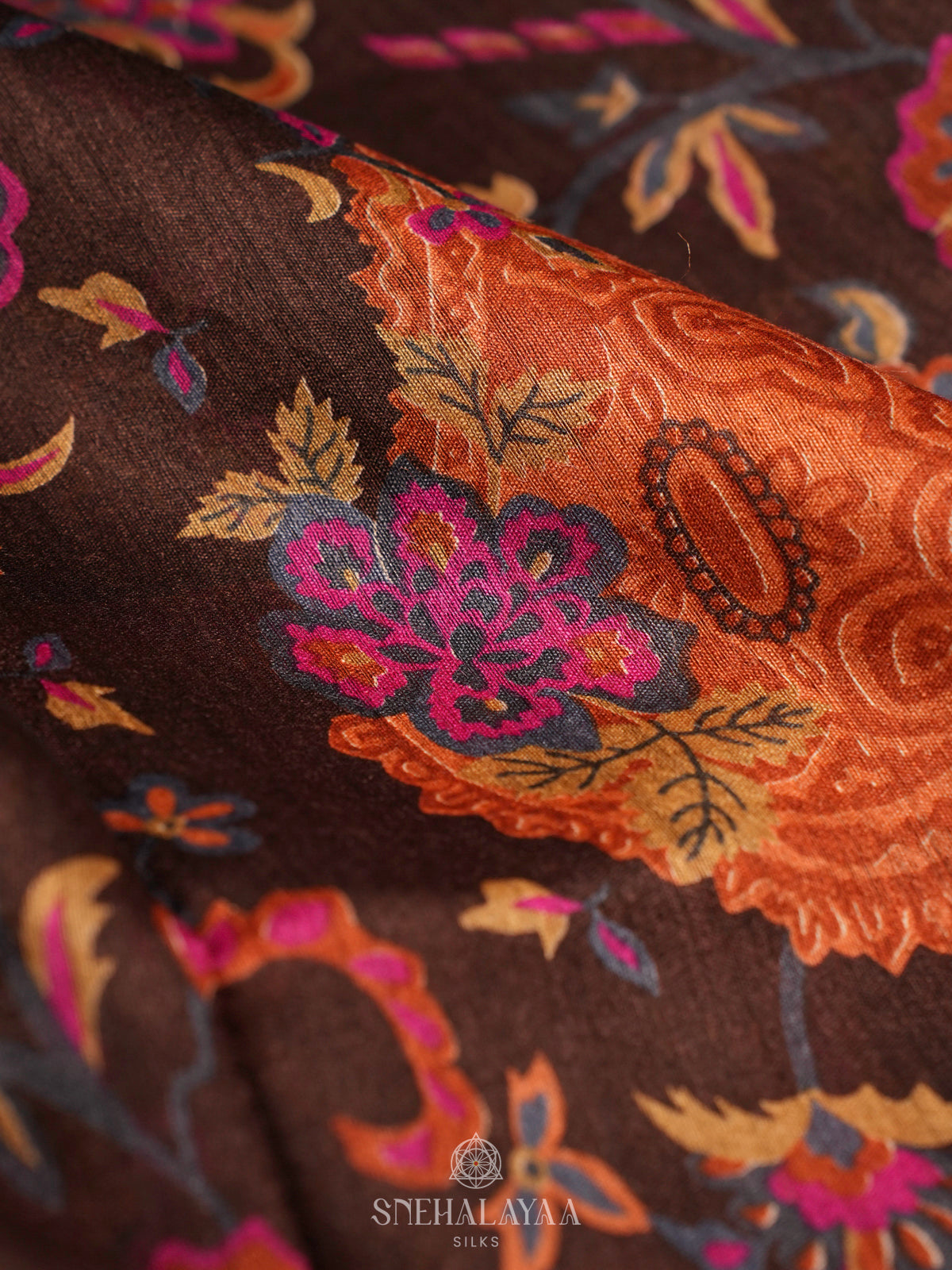 Brown Chanderi Saree