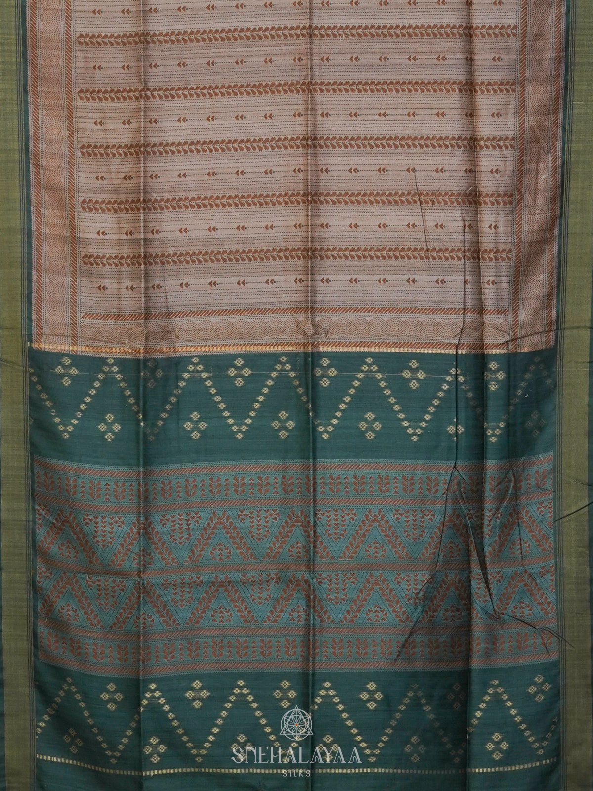 Cream Jute Saree