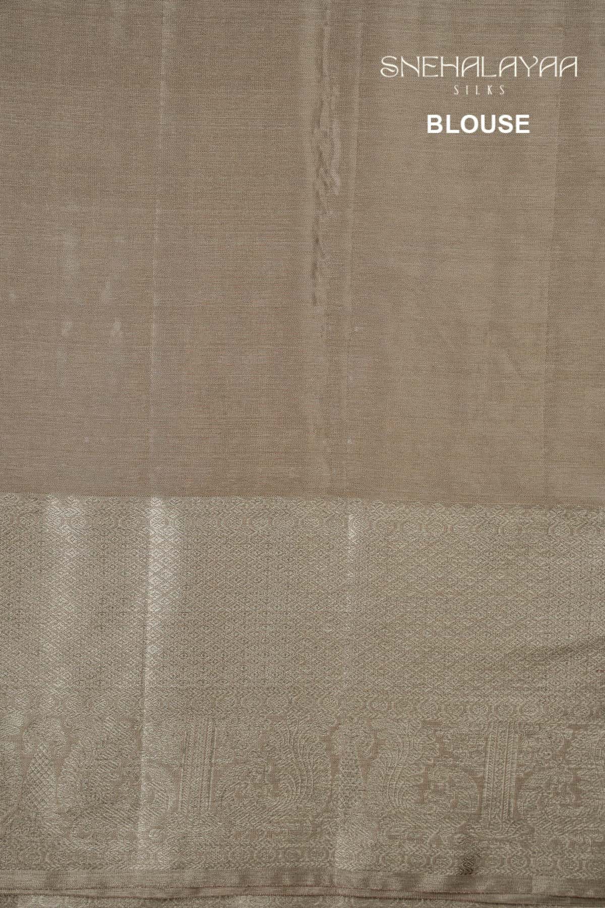 Pastel Brown Kancheevaram Tissue Silk Saree -SPS13501
