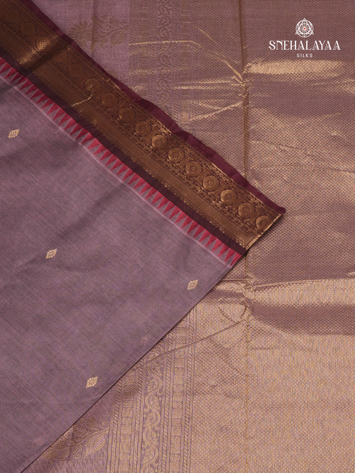 Plum Kanchi Cotton Saree