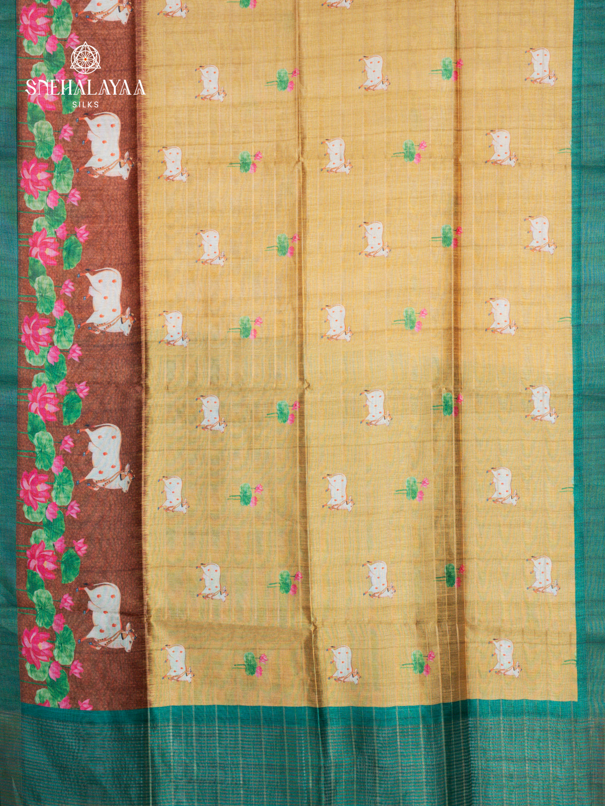 Mustard Tussar Saree