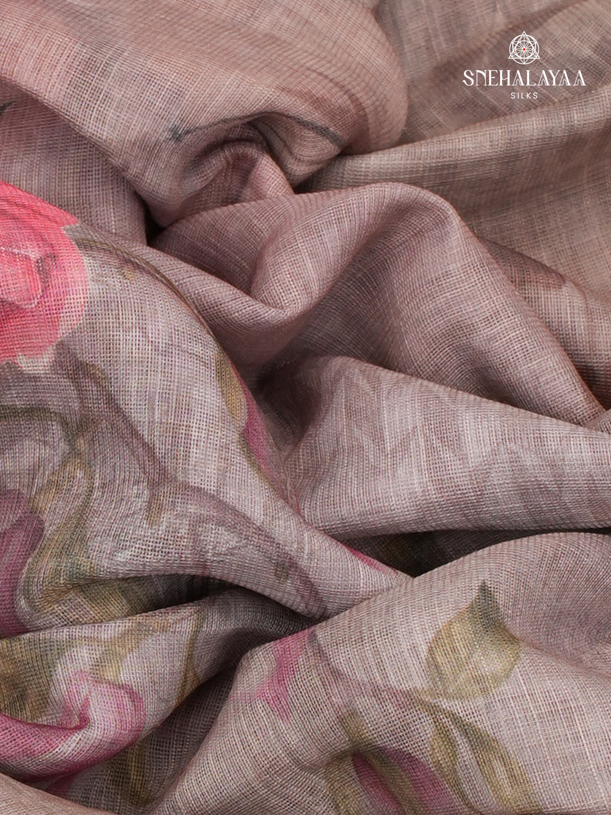 Mauve Linen Saree