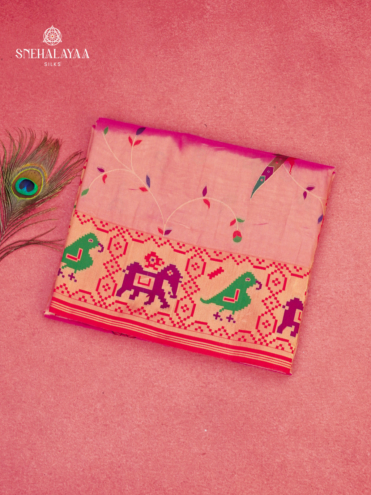 Rani Pink Tissue Paithani Saree