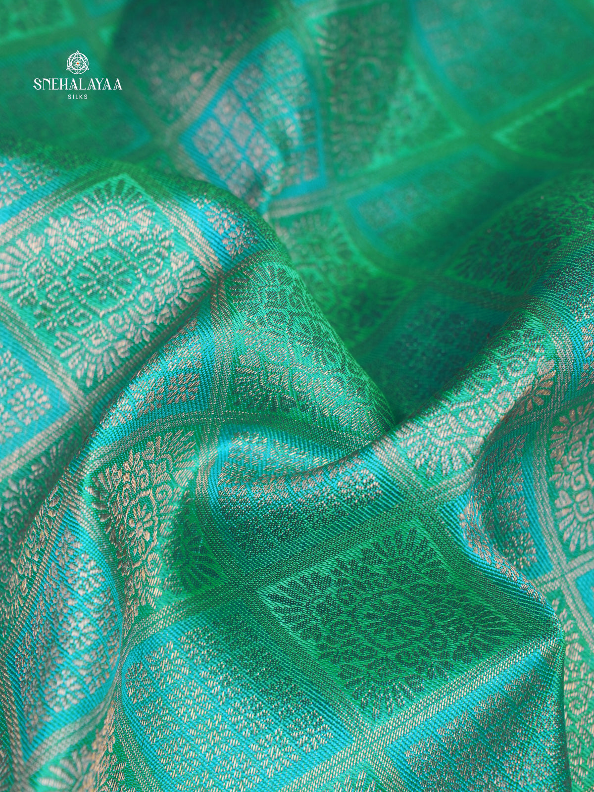 Sea Green Kanjivaram silk saree
