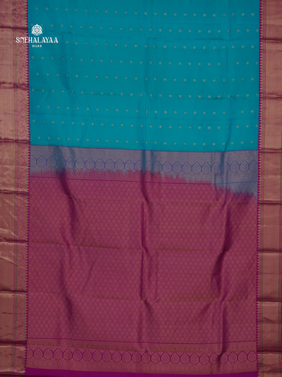 Ice Blue Kanjivaram Silk Saree