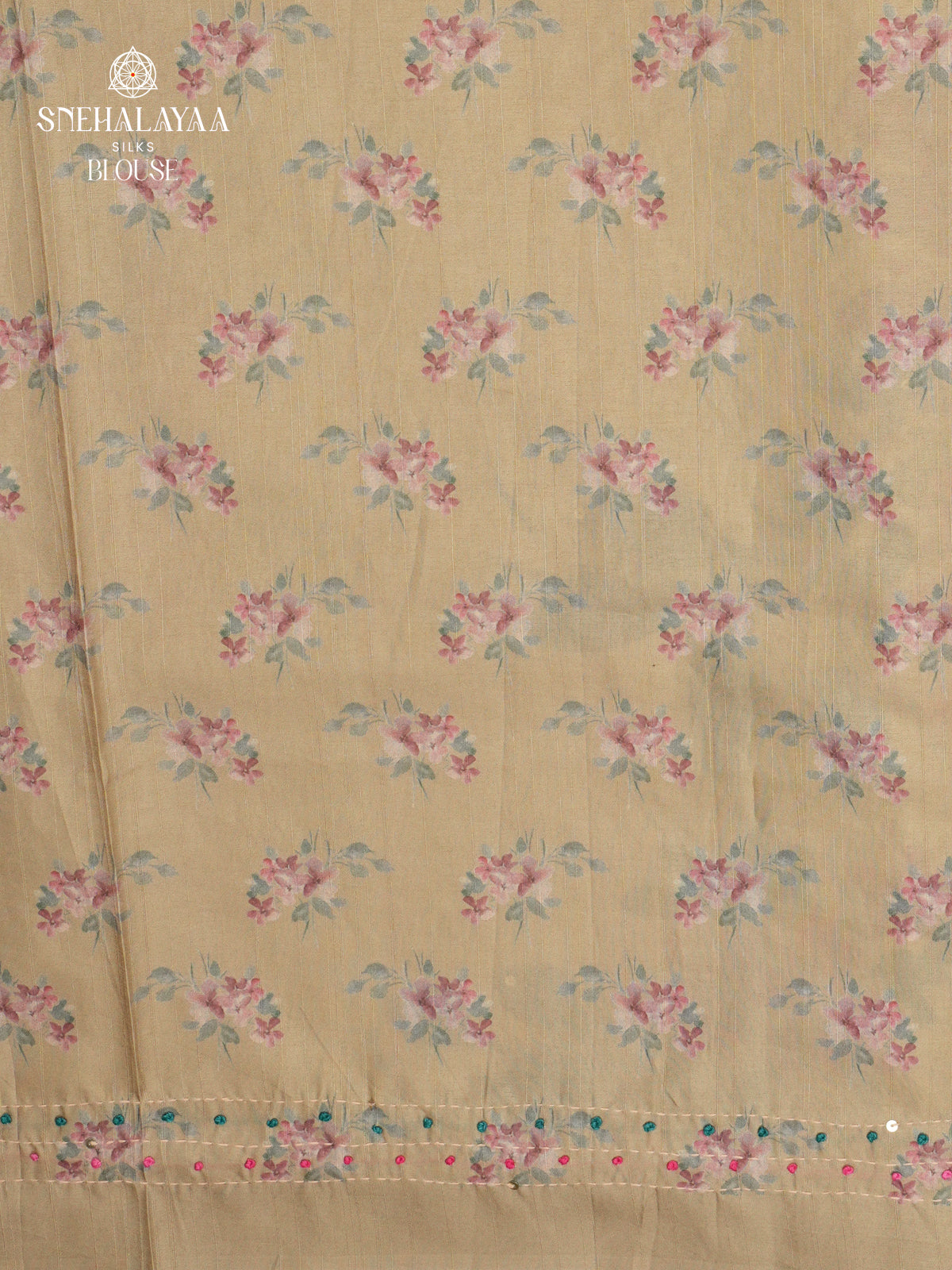 Beige Tussar Embroidery Saree