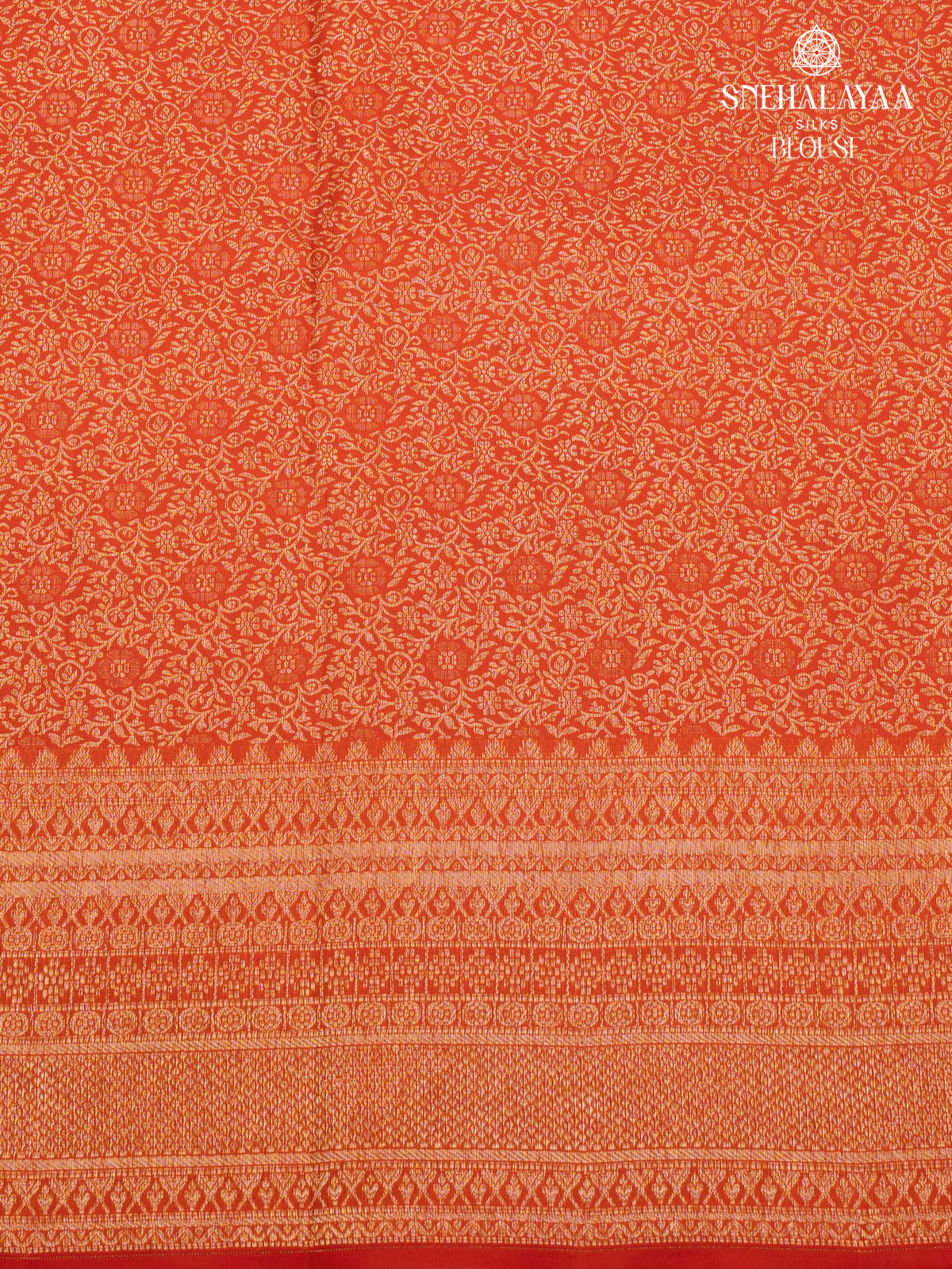 Rust Orange Kanjivaram Silk Saree