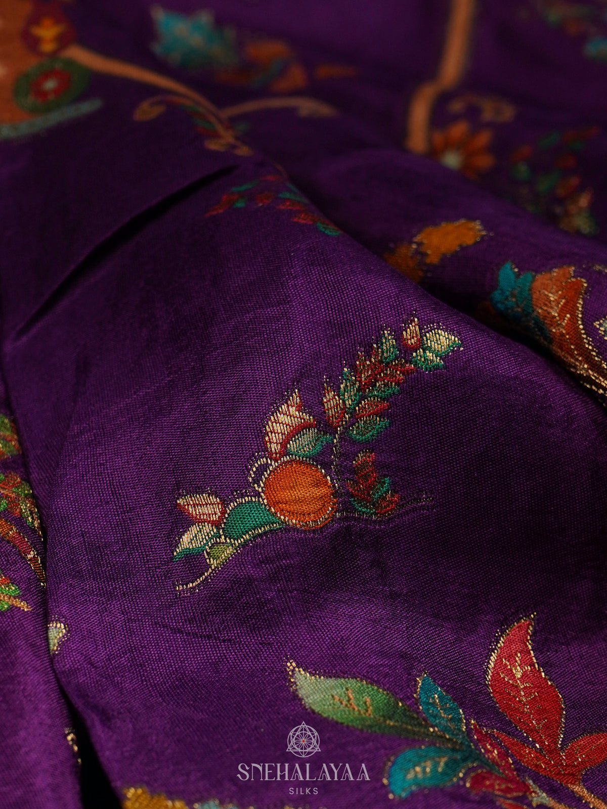 Purple Banaras Silk Saree