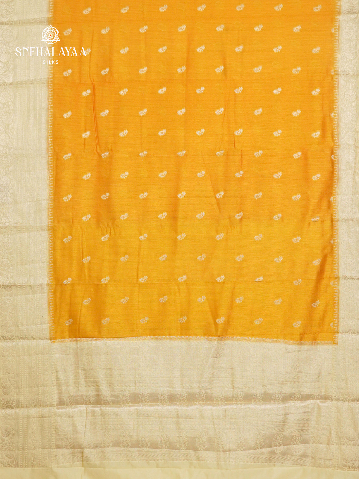 Mango Yellow Banaras Jute Saree