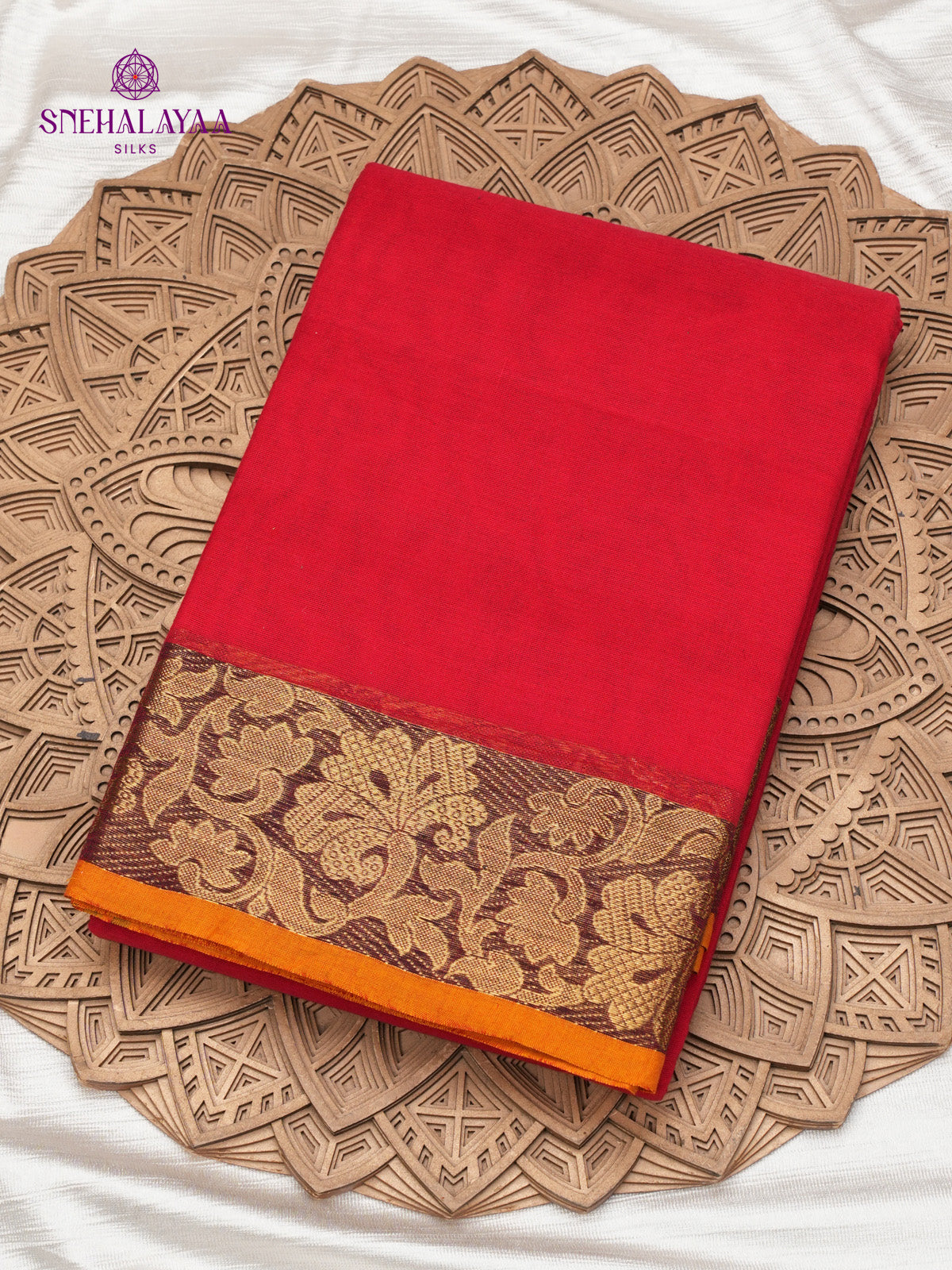 Red Chettinad Cotton Saree