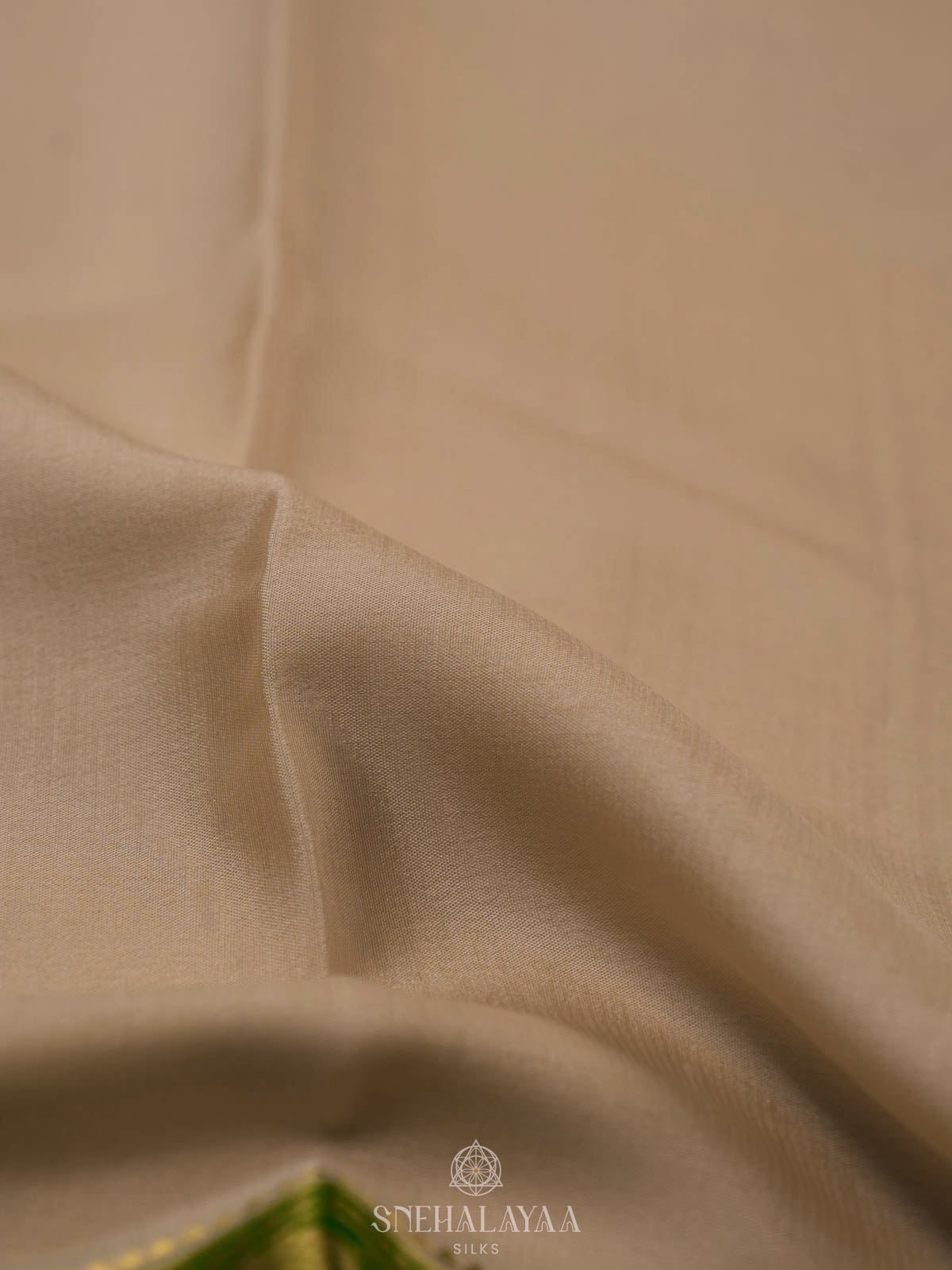 Beige Mysore Silk Saree