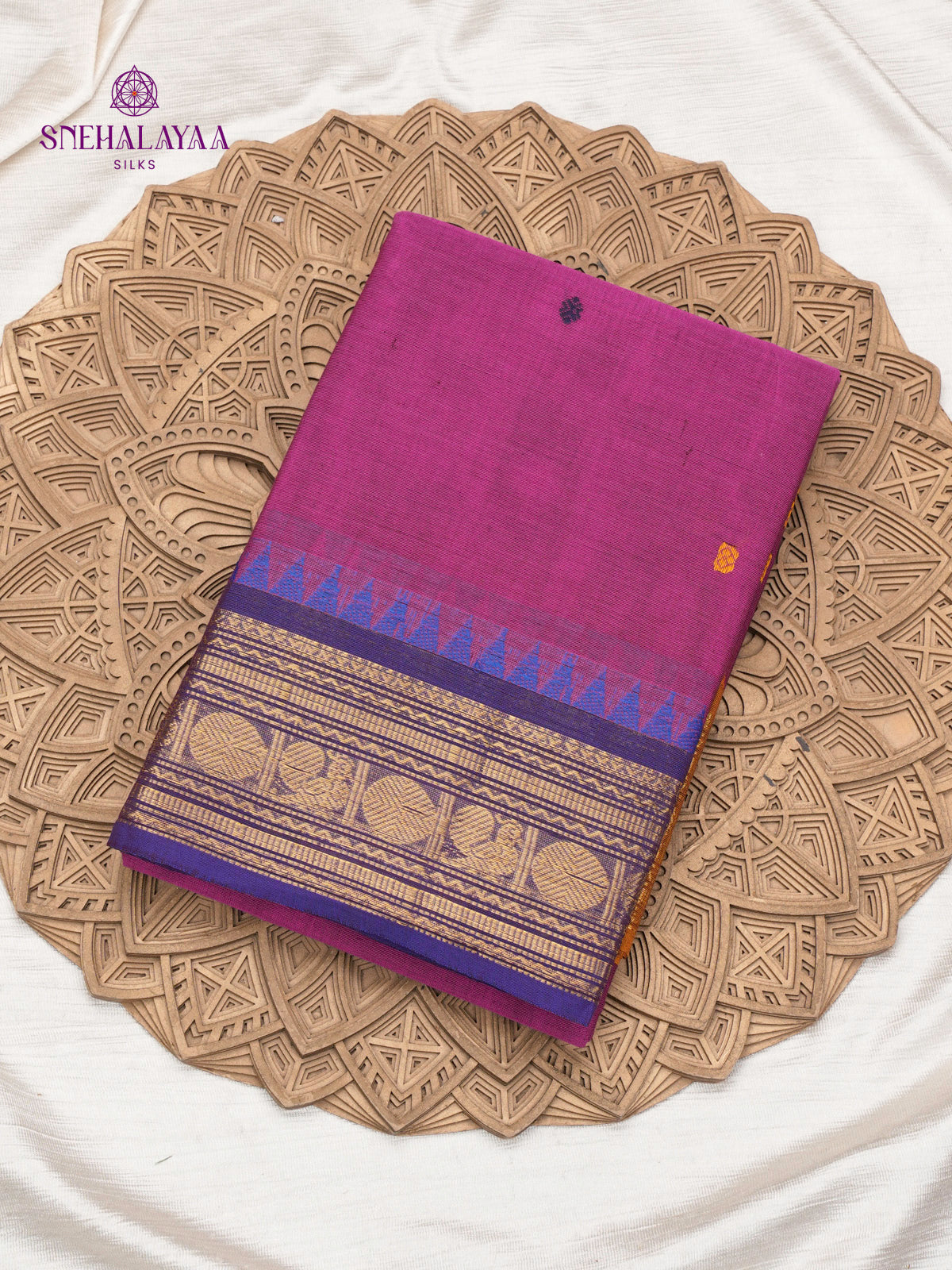 Plum Chettinad Cotton Saree