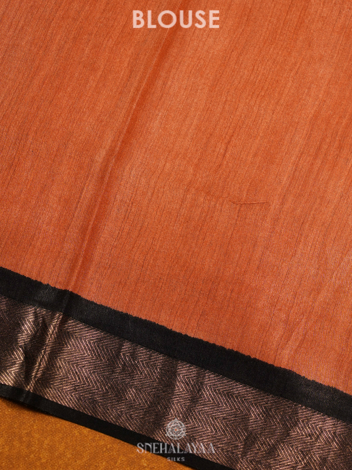 Burnt orange Chanderi Saree