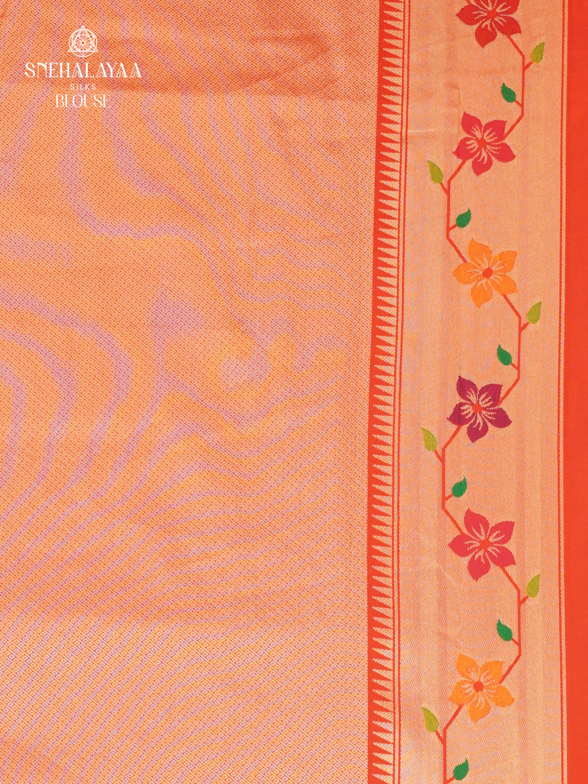 Orange Tissue Paithani Saree