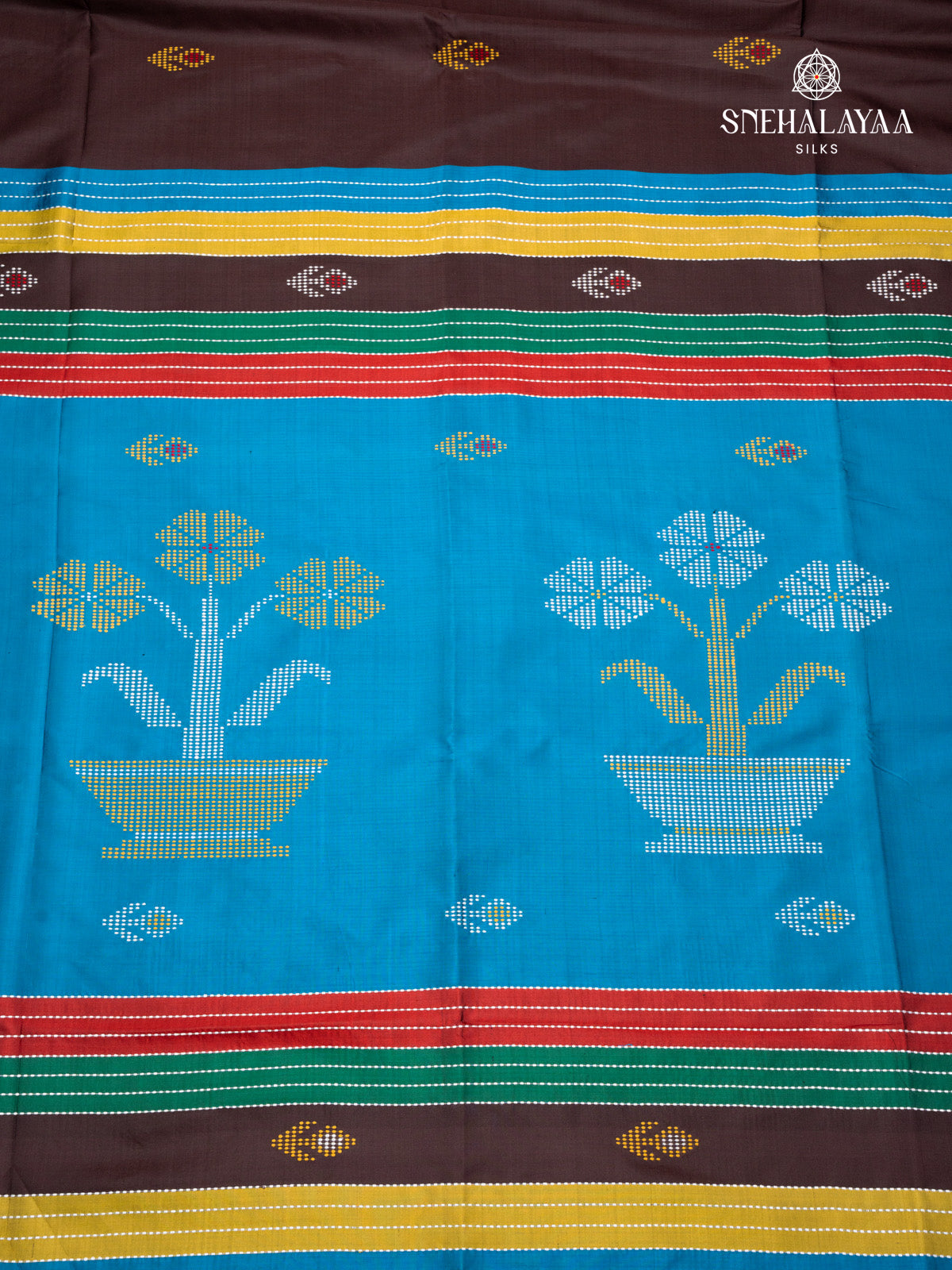 Brown Katan Silk Saree