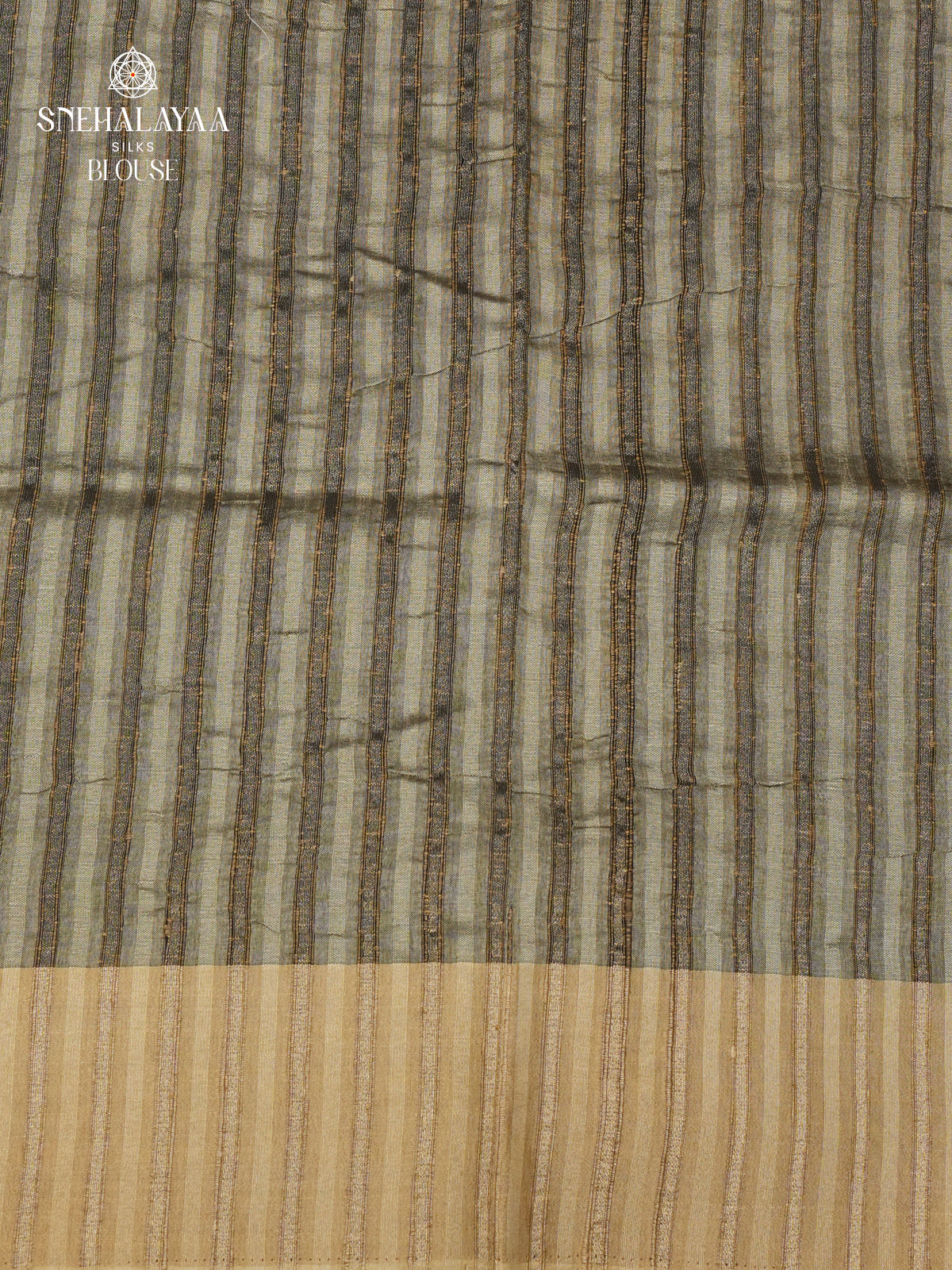 Olive Green Tussar Embroidery Saree