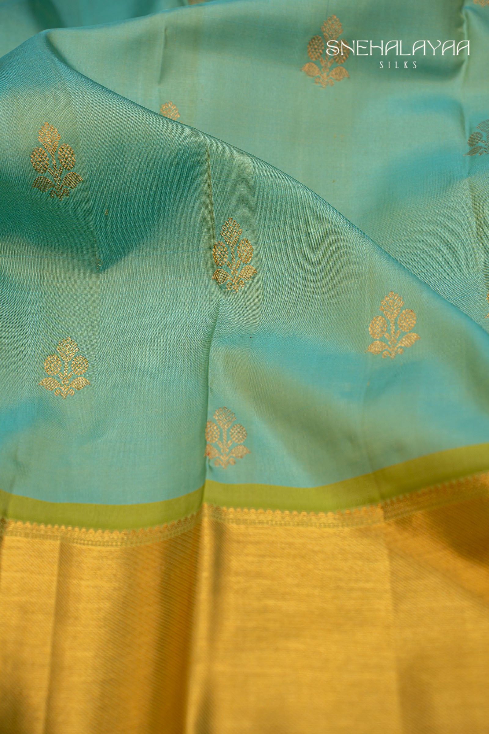 Seafoam Green Kancheevaram Silk Saree