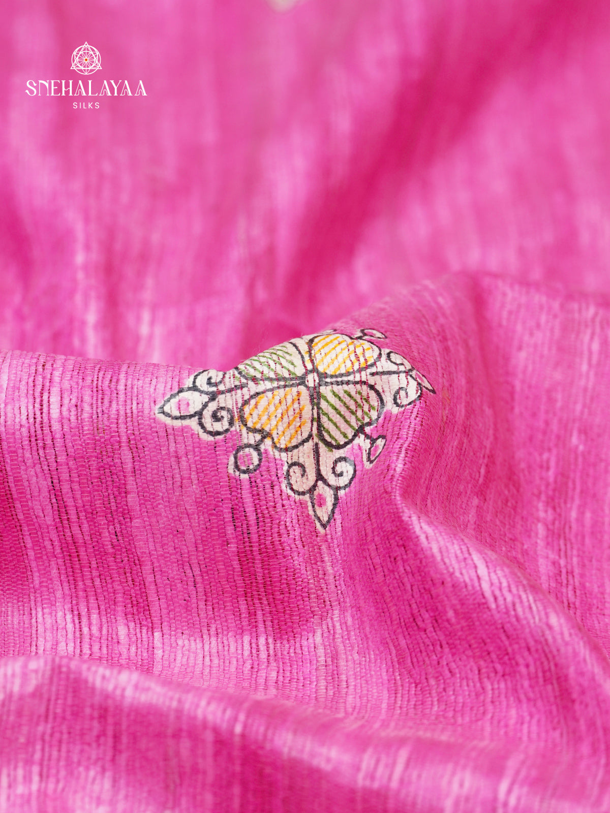 Pink Madhubani Printed Saree