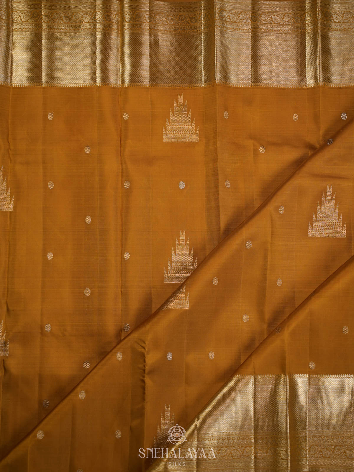 Mustard Yellow Kanjivaram Silk Saree